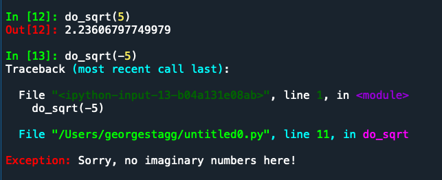 Using the do_sqrt function and triggering an error